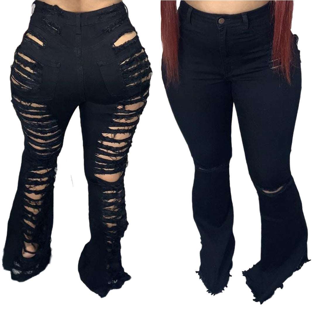 Fashion Trendy Unique Jeans Stretch Plus Size Bell-bottom Pants - Its That Girls Boutique