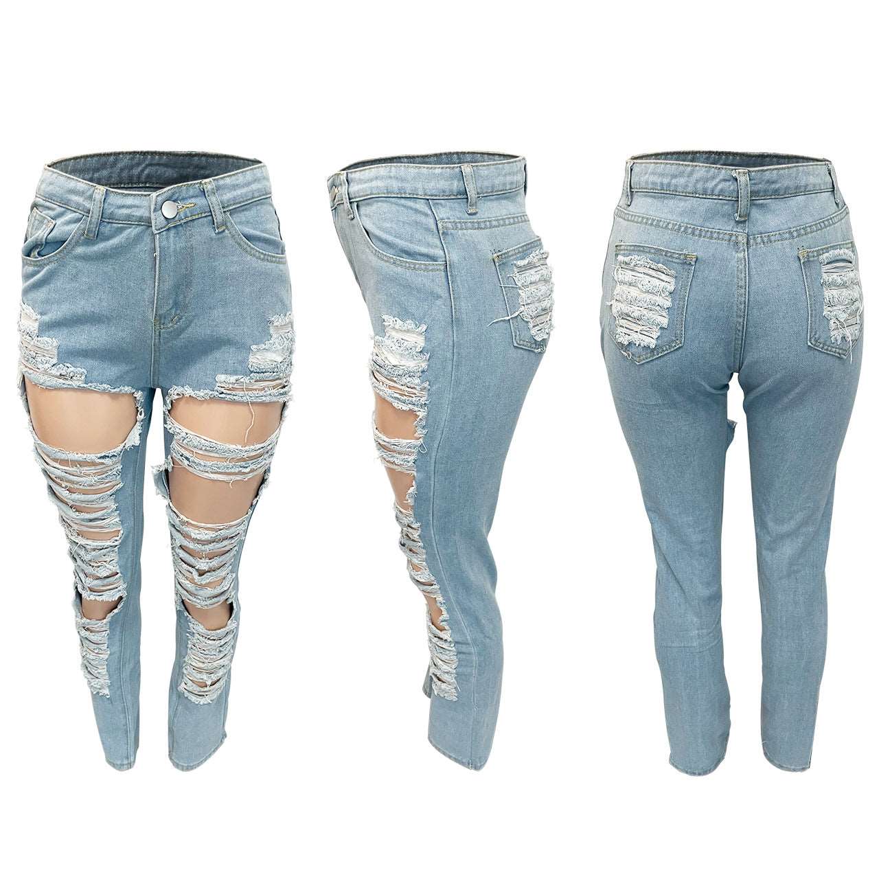 Washed And Frayed Straight-leg Jeans - Its That Girls Boutique