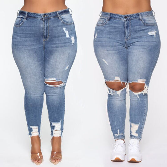 Stretch Ripped Women Plus Size Jeans Plus Size Jeans - Its That Girls Boutique