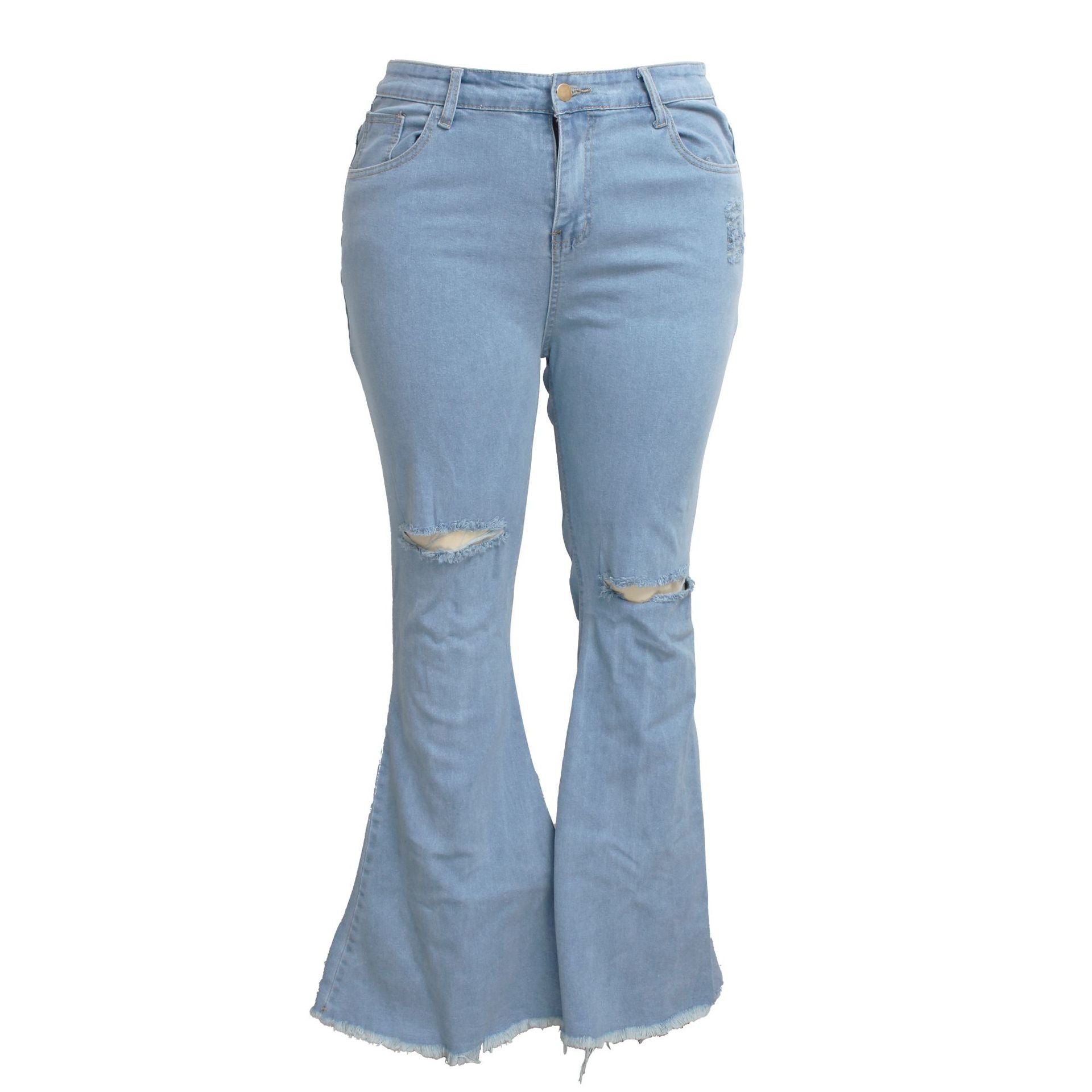 Fashion Trendy Unique Jeans Stretch Plus Size Bell-bottom Pants - Its That Girls Boutique