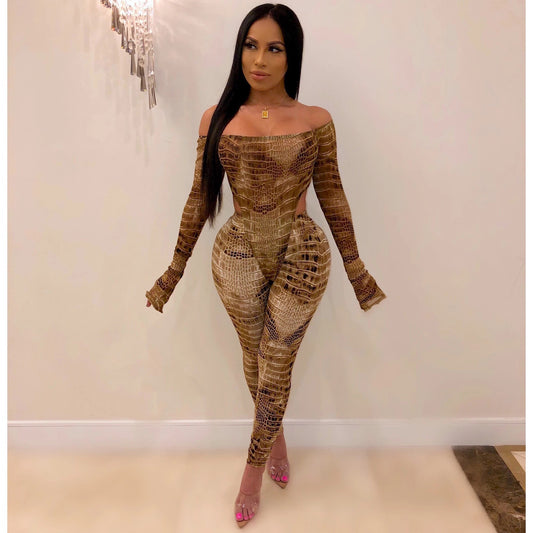 Women's Animal Print Jumpsuit