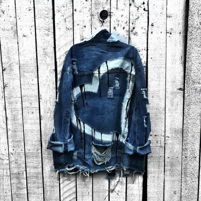 Women's Ripped Denim jacket (Up to 5XL)