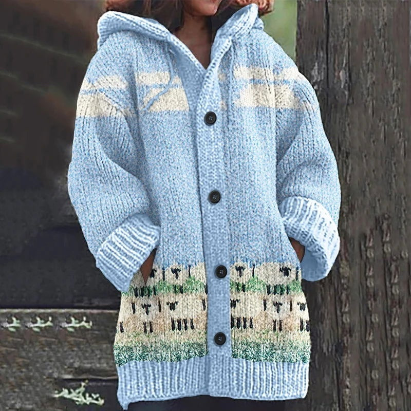 Retro Coat Lazy Hooded Knitted