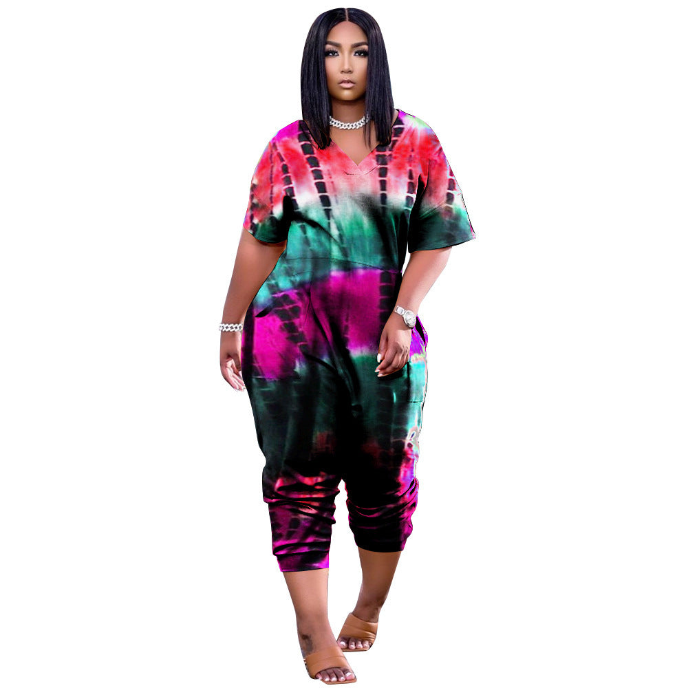 Women's Printed Loose Jumpsuit