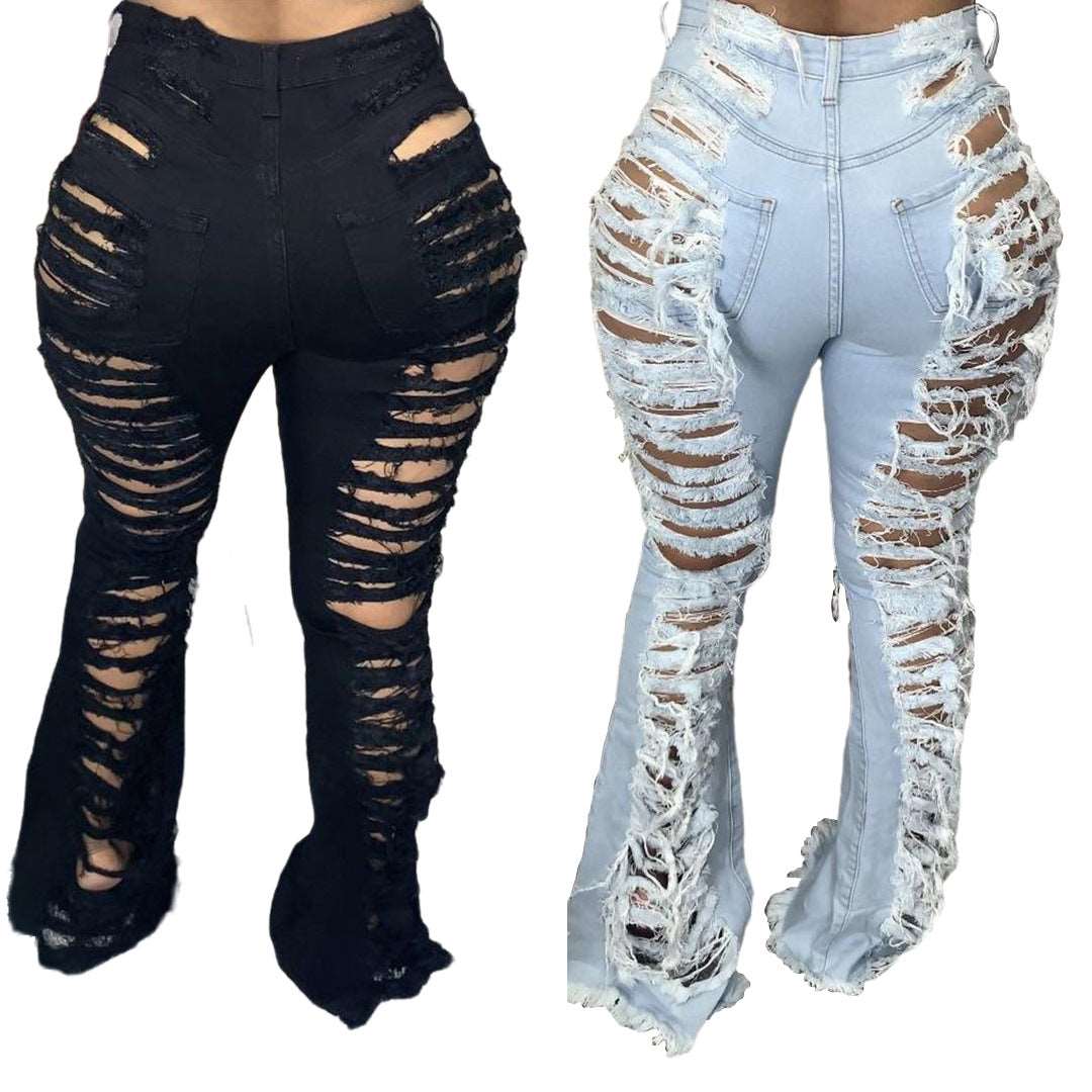 Fashion Trendy Unique Jeans Stretch Plus Size Bell-bottom Pants - Its That Girls Boutique