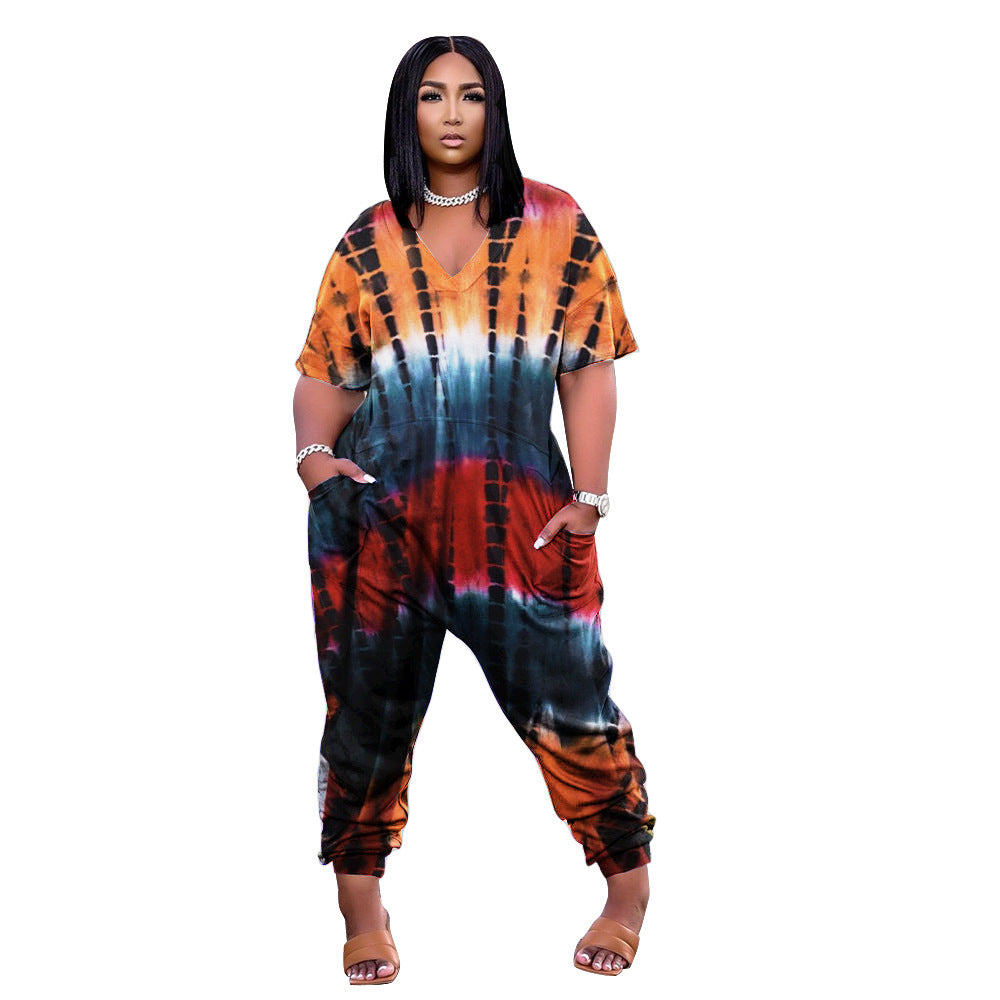 Women's Printed Loose Jumpsuit