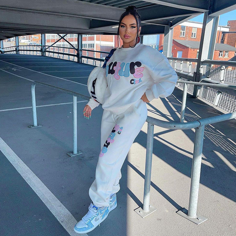 Women's Printed Sweatshirt And Sweatpants Set