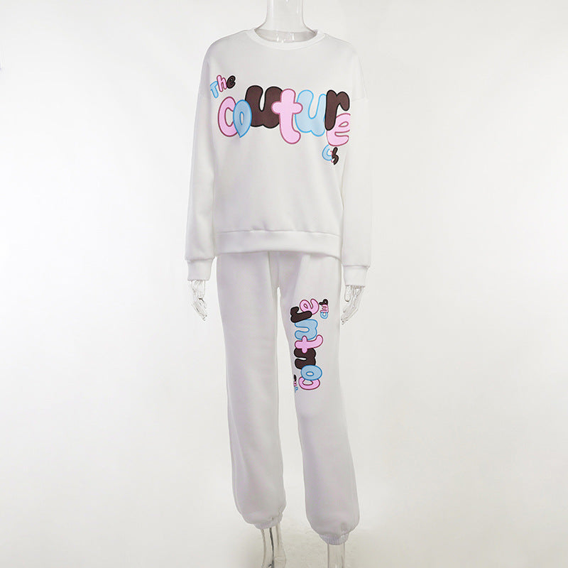 Women's Printed Sweatshirt And Sweatpants Set