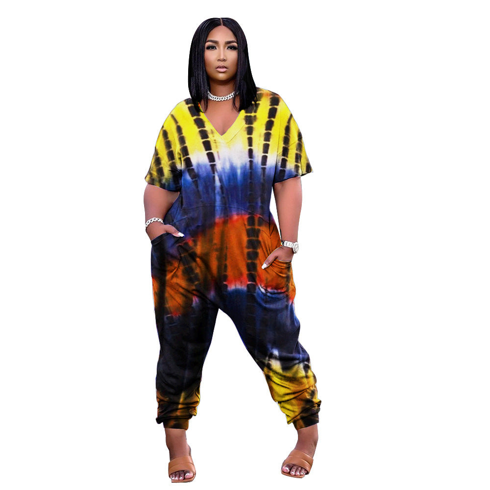 Women's Printed Loose Jumpsuit