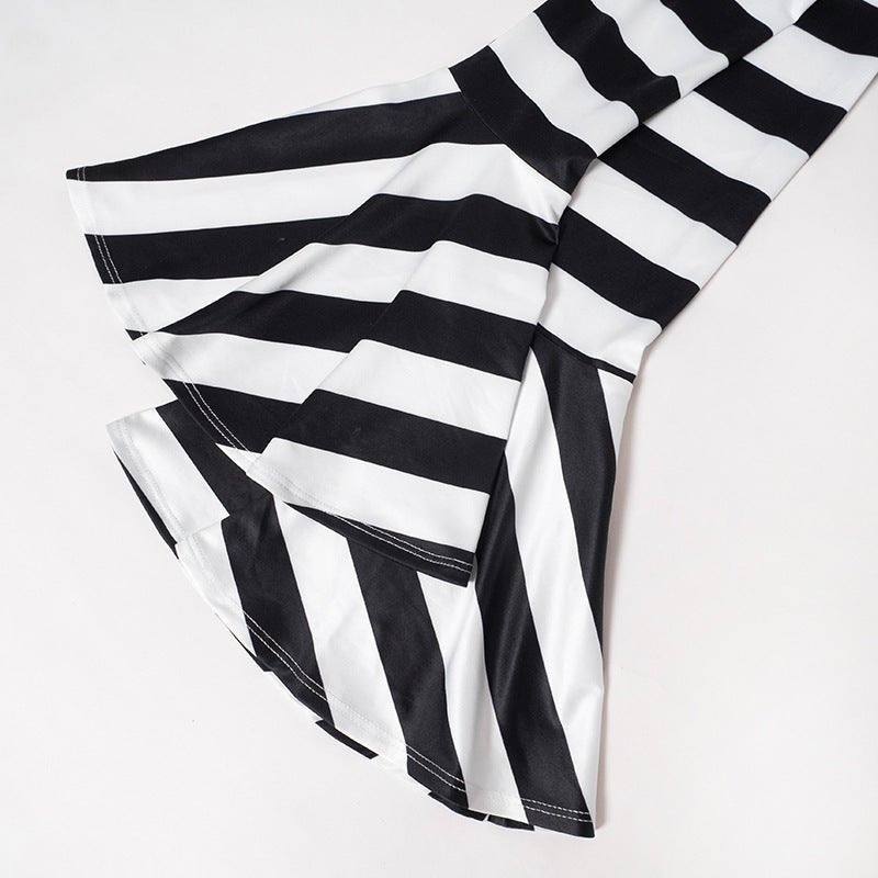 Black & White Striped Long Sleeve Top & Skirt Set - Its That Girls Boutique