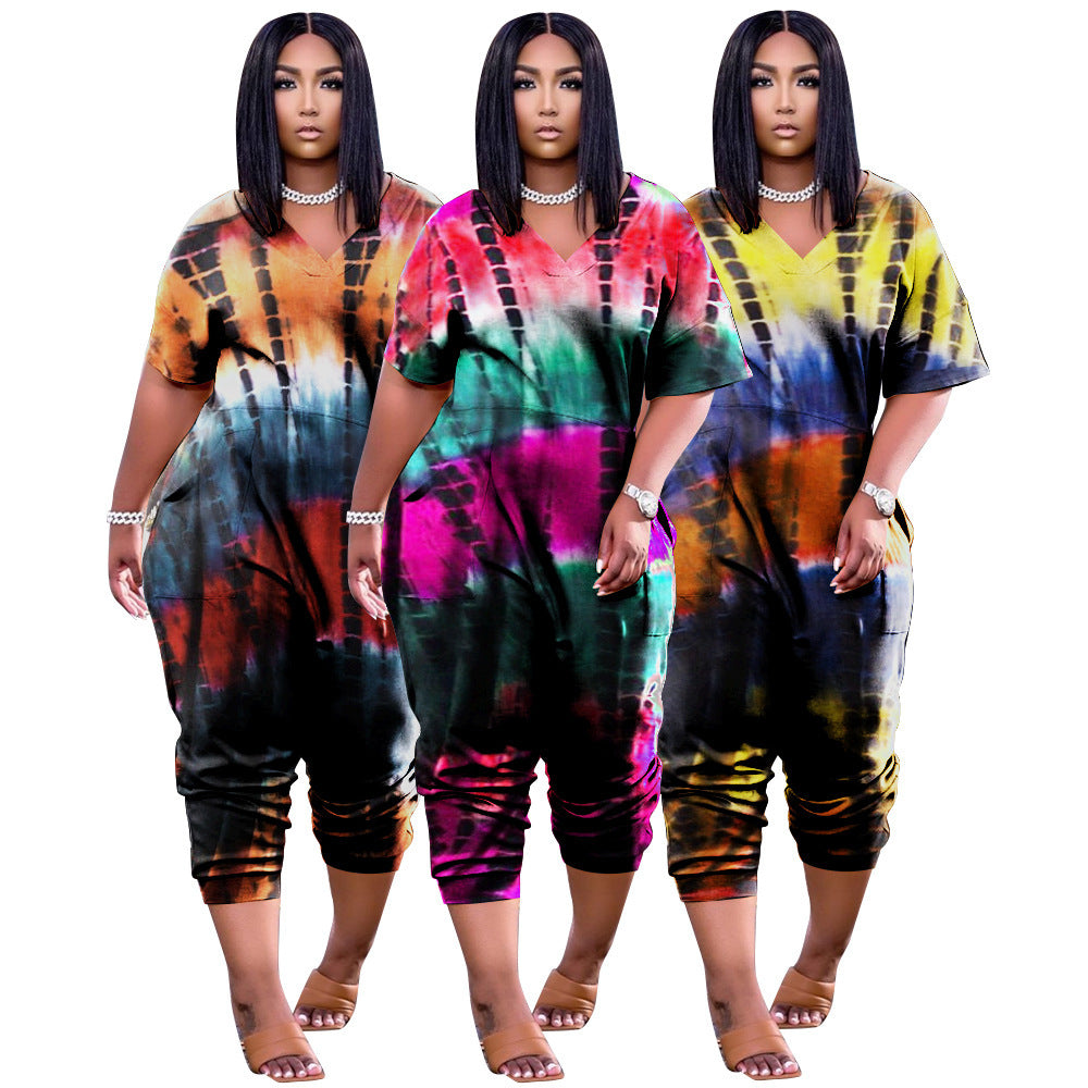 Women's Printed Loose Jumpsuit