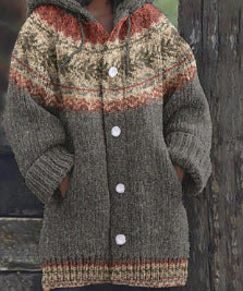 Retro Coat Lazy Hooded Knitted