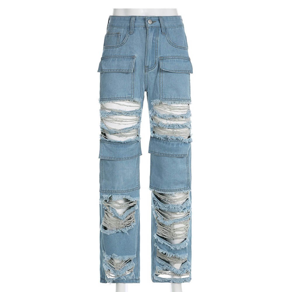 Distressed Ripped Raw Hem Jeans - Its That Girls Boutique