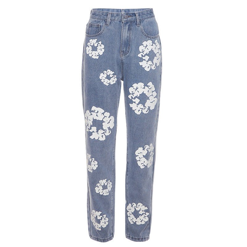 Fashionable Printed High Waist Straight Jeans For Women - Its That Girls Boutique