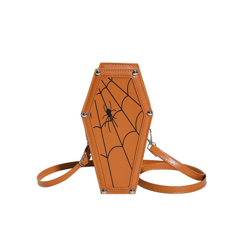 Halloween Coffin - shape Shoulder Bag Gothic Ghost Spider Web Messenger Crossbody Bag Kids Personality Phone Bag For Women - Its That Girls Boutique