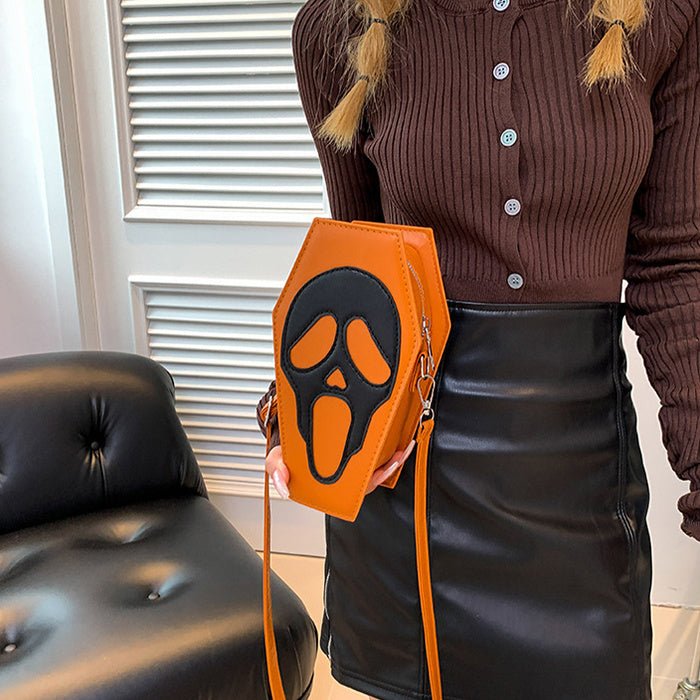 Halloween Coffin - shape Shoulder Bag Gothic Ghost Spider Web Messenger Crossbody Bag Kids Personality Phone Bag For Women - Its That Girls Boutique