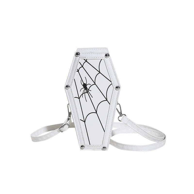 Halloween Coffin - shape Shoulder Bag Gothic Ghost Spider Web Messenger Crossbody Bag Kids Personality Phone Bag For Women - Its That Girls Boutique