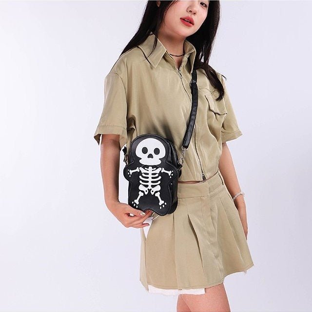 Halloween Skull Shoulder Bag Girls Fashion Funny Cute Messenger Crossbody Bags Women Small Phone Bag - Its That Girls Boutique