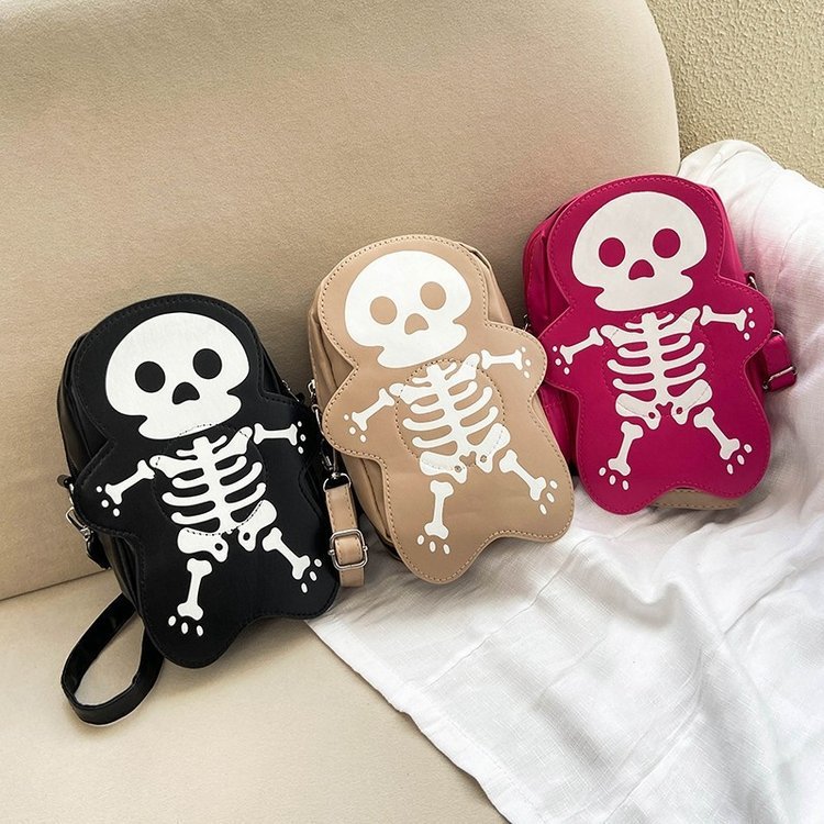 Halloween Skull Shoulder Bag Girls Fashion Funny Cute Messenger Crossbody Bags Women Small Phone Bag - Its That Girls Boutique