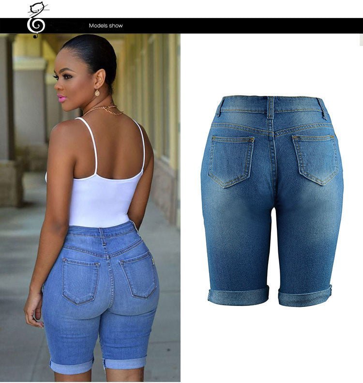 Hand - worn trendy personality denim shorts - Its That Girls Boutique