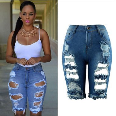 Hand - worn trendy personality denim shorts - Its That Girls Boutique