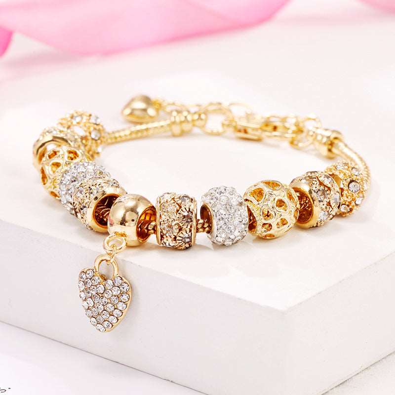 Inspired Large - hole Charm Bracelet Gold - Its That Girls Boutique