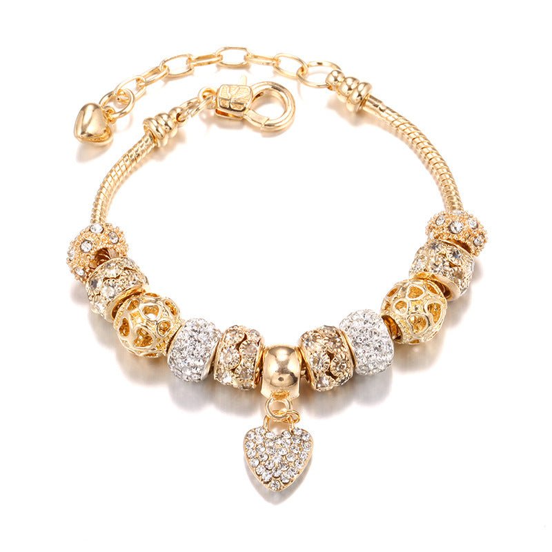 Inspired Large - hole Charm Bracelet Gold - Its That Girls Boutique