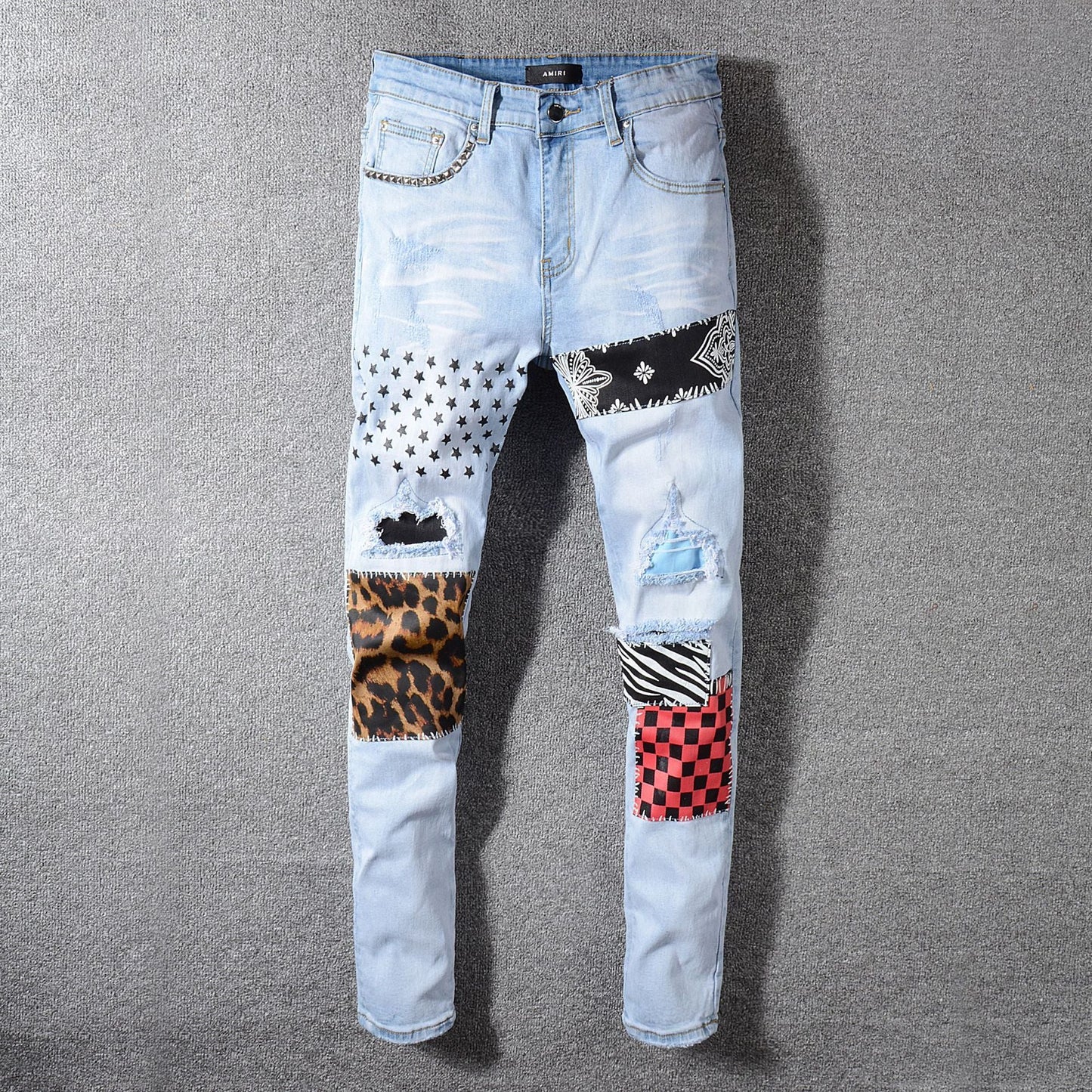 Men's Patch Ripped Jeans - Its That Girls Boutique