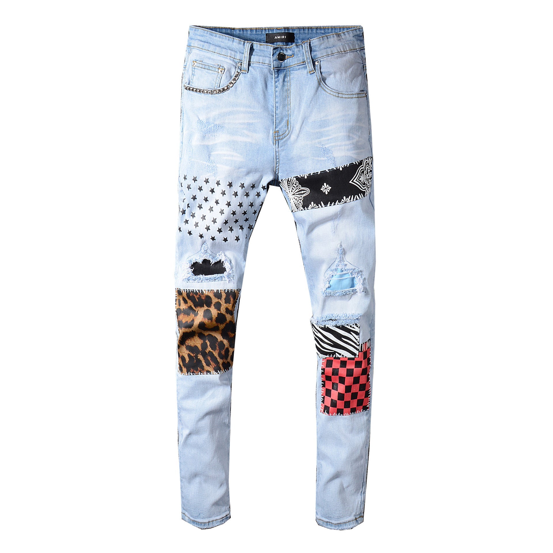 Men's Patch Ripped Jeans - Its That Girls Boutique