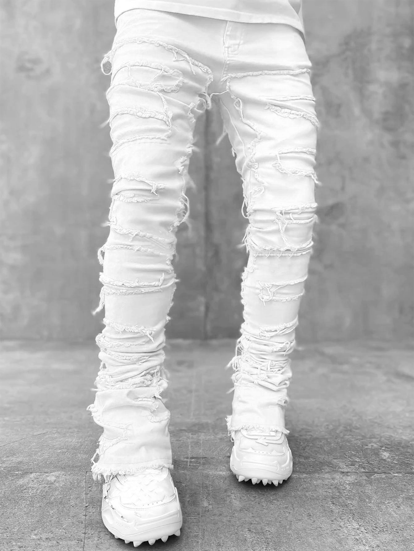 Men's Patched Stacked Jeans - Its That Girls Boutique