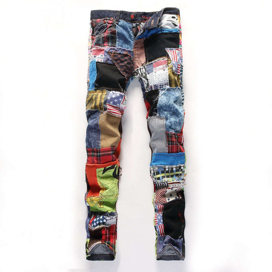 Men's Patchwork Straight Fit Jeans - Its That Girls Boutique