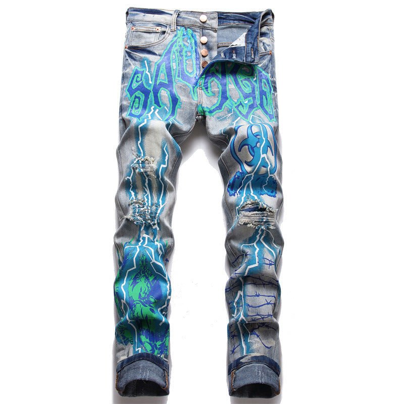 Men's Stretch Print Dye Skinny Jeans - Its That Girls Boutique